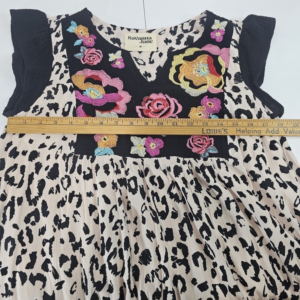 Savanna Jane Black and Cream Patterned Fabric - Picture 10 of 13